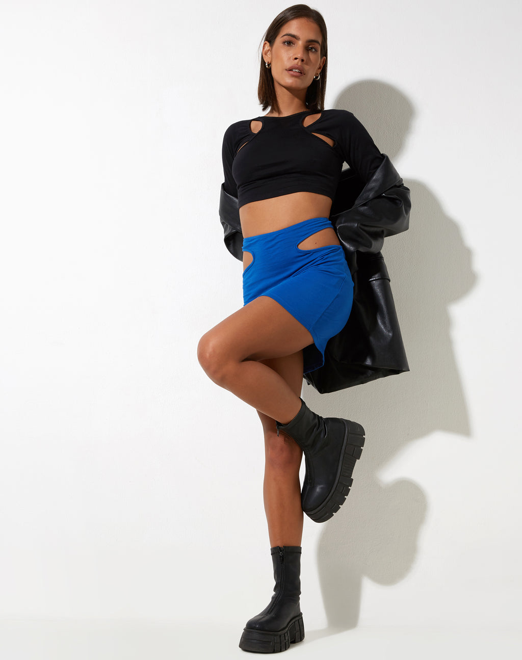 Steine Mini Skirt in Cobalt