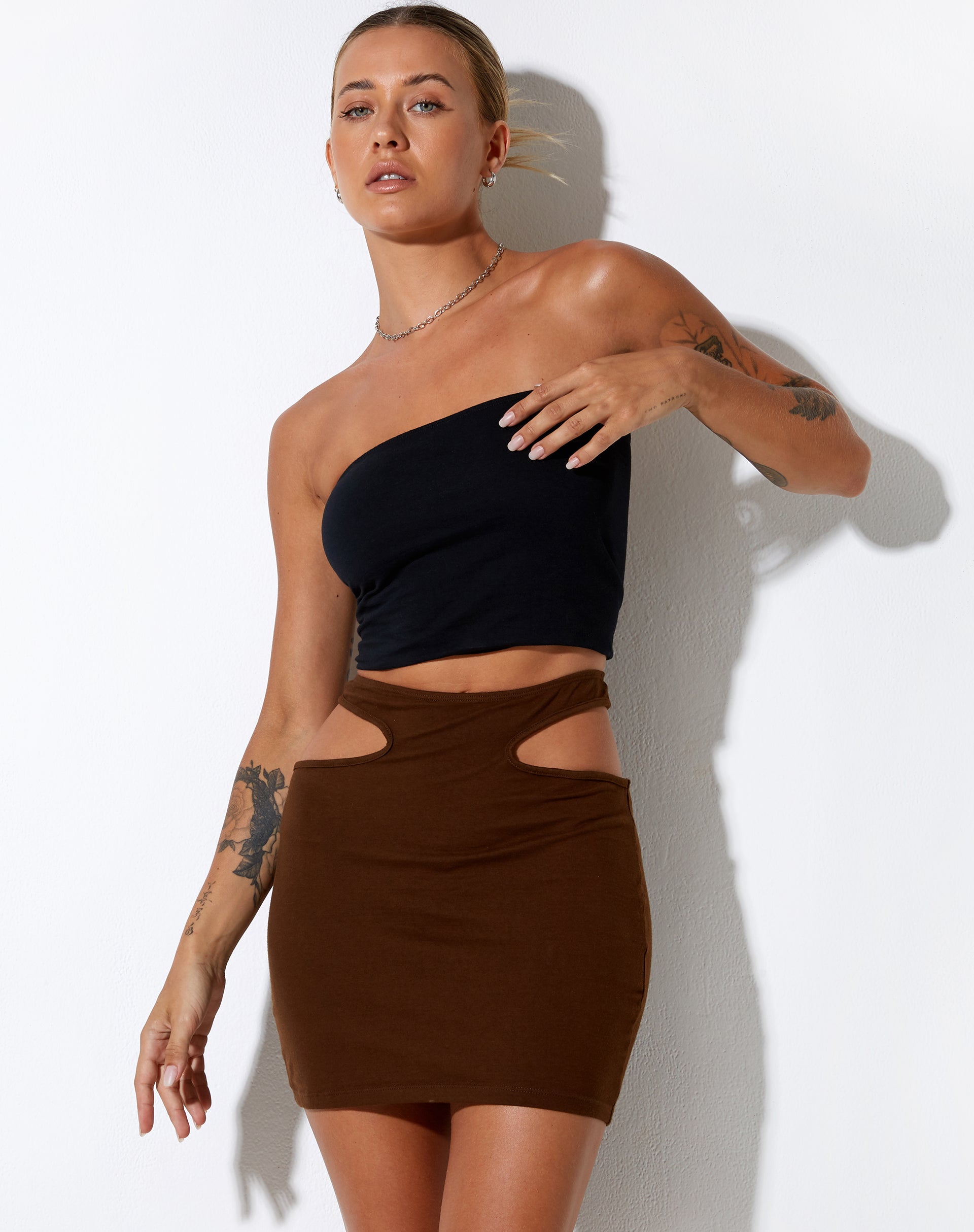 IMAGE OF Steine Mini Skirt in Cocoa