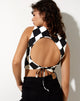 Image of Sude Crop Top in Harlequin Black and White