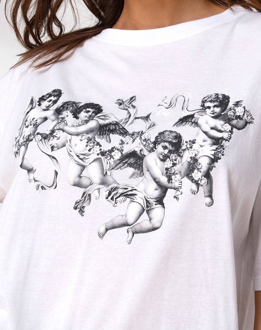 Image of Sunny Kiss Tee in White with Cherub