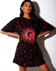 Image of Sunny Kiss Tee in Black and Red Cosmos