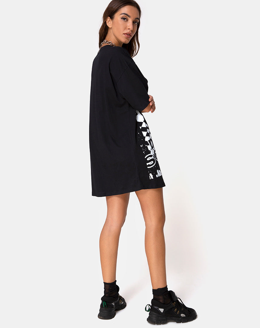 Image of Sunny Kiss Tee in Black with White Dream Scape