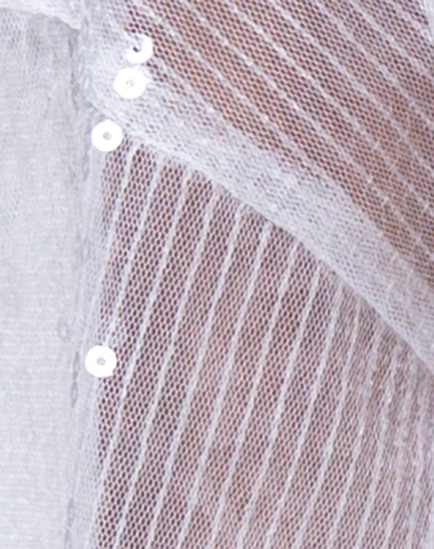 Image of Sunny Kiss Tee in Sheer White Clear Sequin
