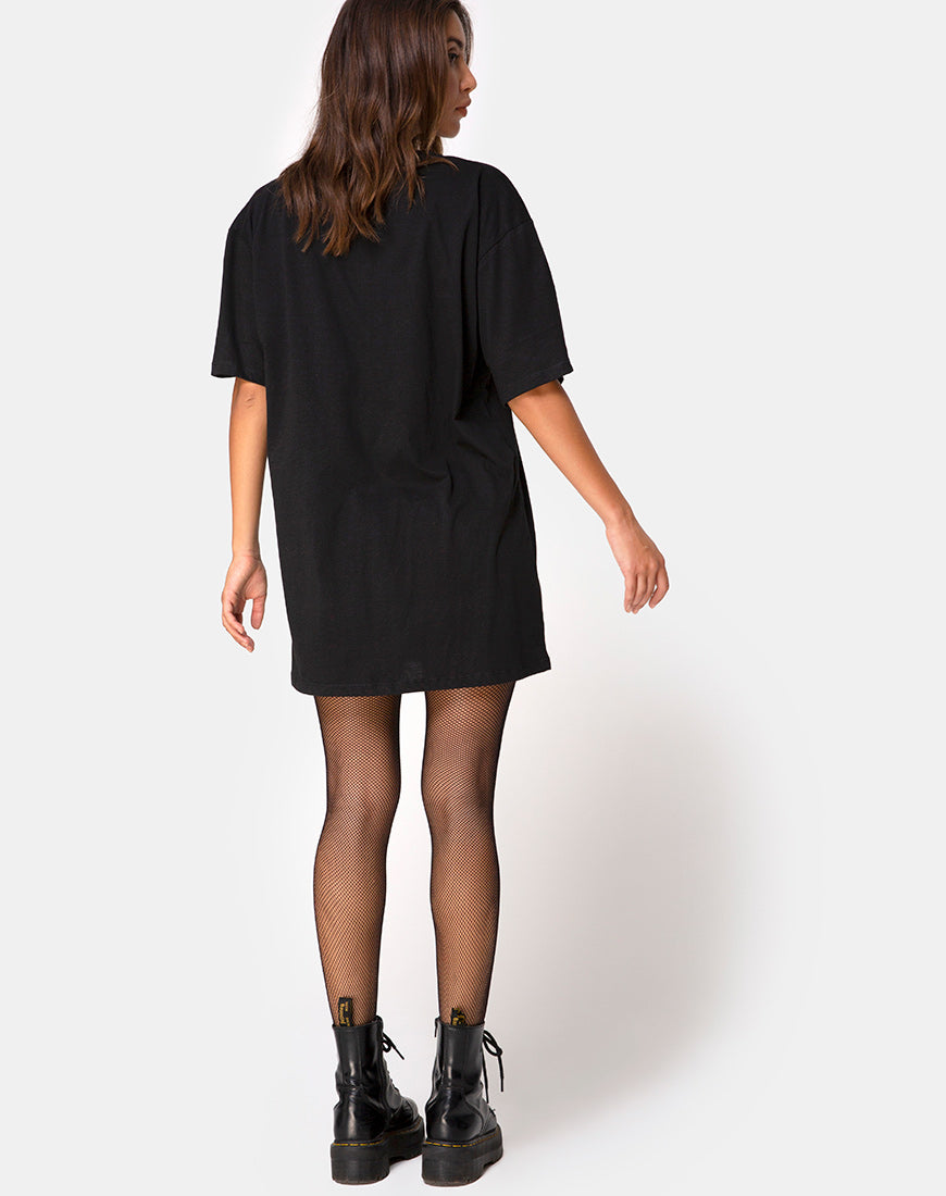 Image of Sunny Kiss Oversize Tee in Black with Pink Tribal