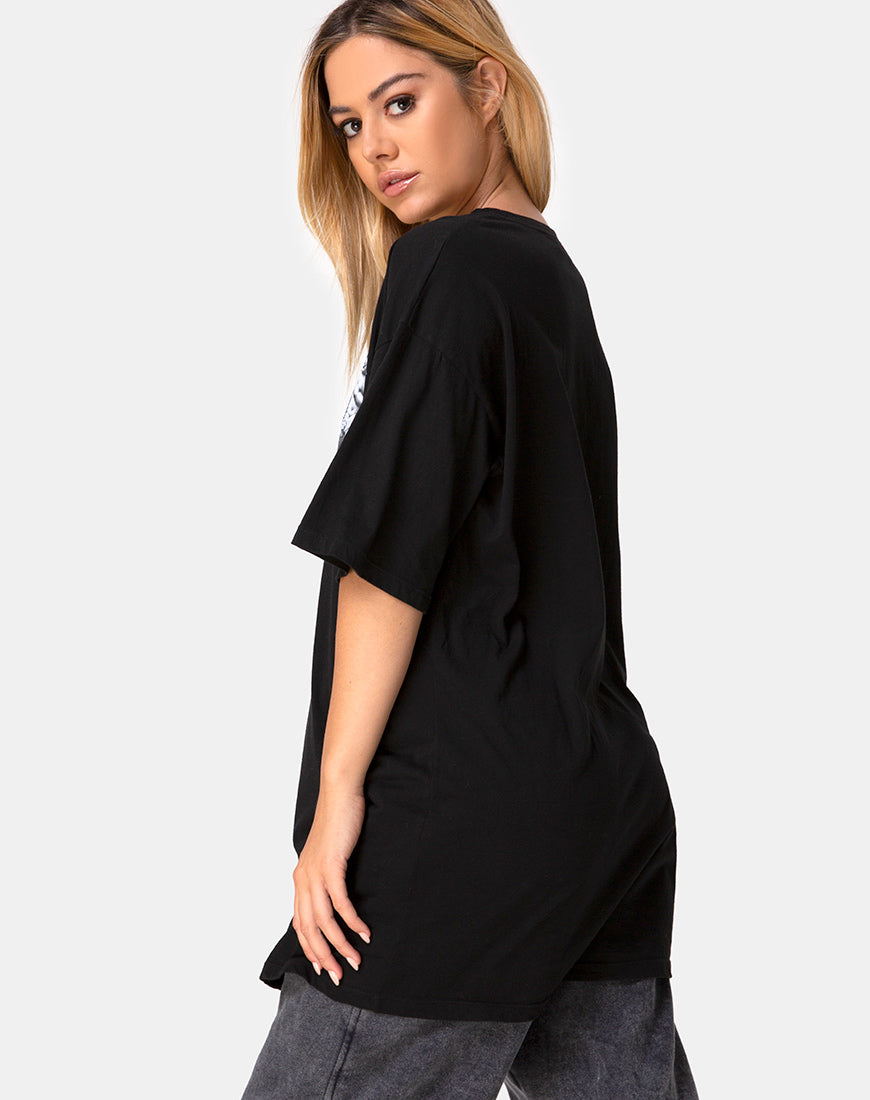 Image of Sunny Kiss Tee in Black with Cherub