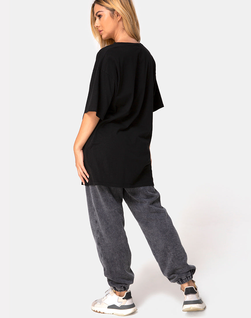 Image of Sunny Kiss Tee in Black with Cherub