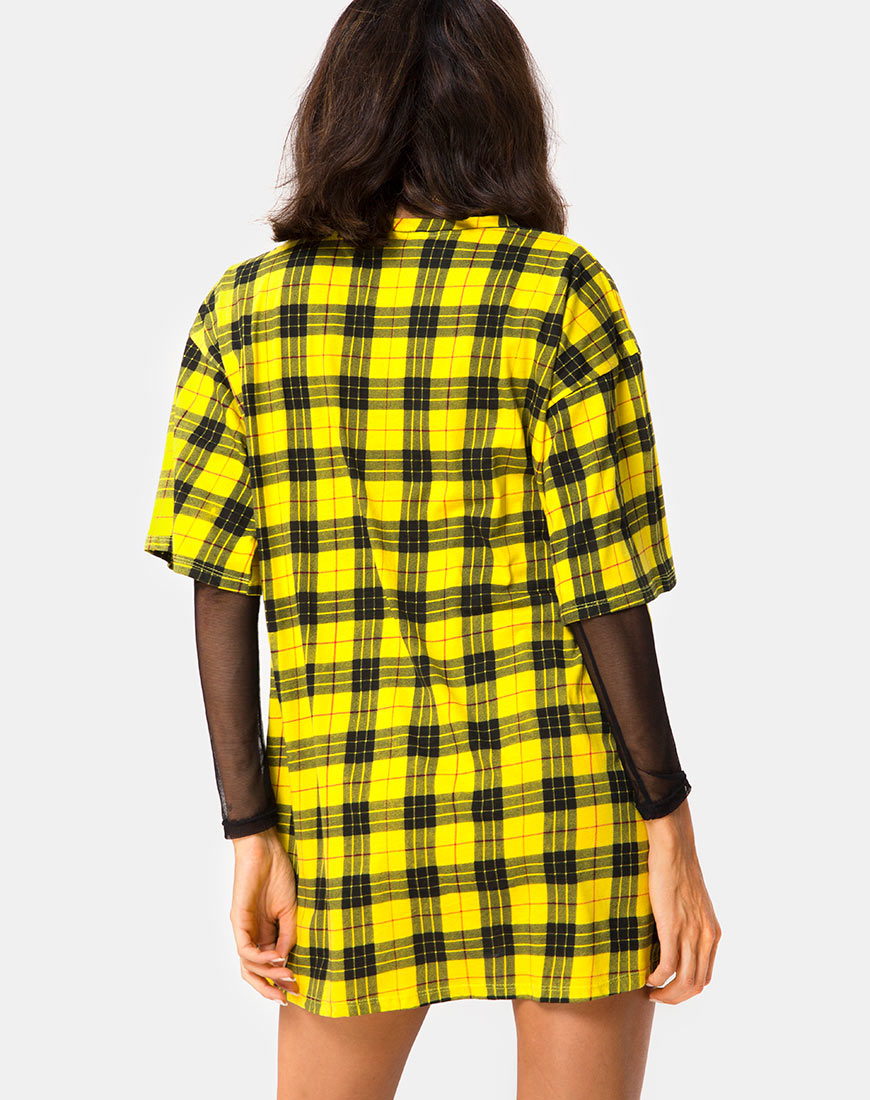 Sunny Kiss Dress in Winter Plaid Yellow