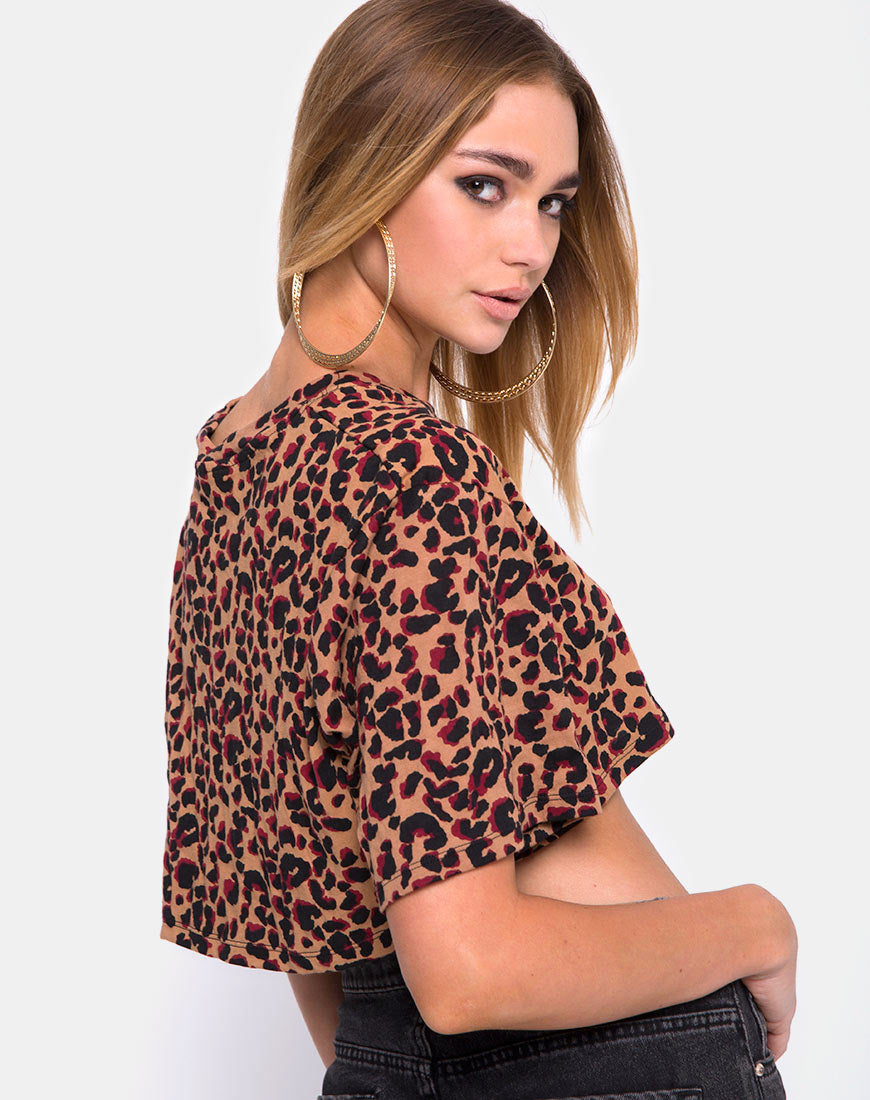 Image of Super Cropped Tee in Jungle Leopard