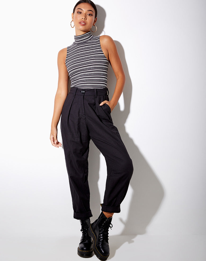 Image of Suri Top in Black Grey and White