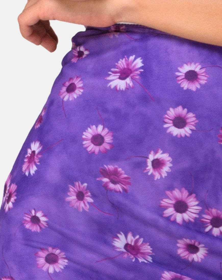Image of Taura Midi Skirt in Daisy Daze Purple