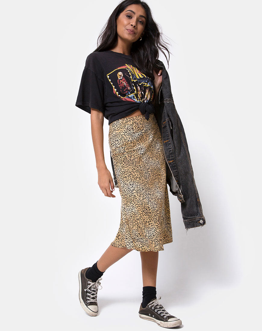 Image of Tauri Midi Skirt in Mini Tiger Brown