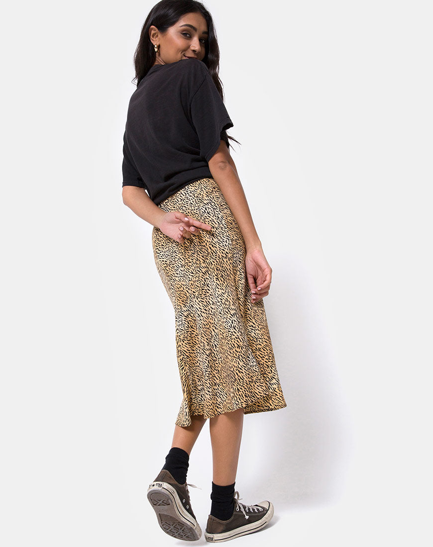 Image of Tauri Midi Skirt in Mini Tiger Brown