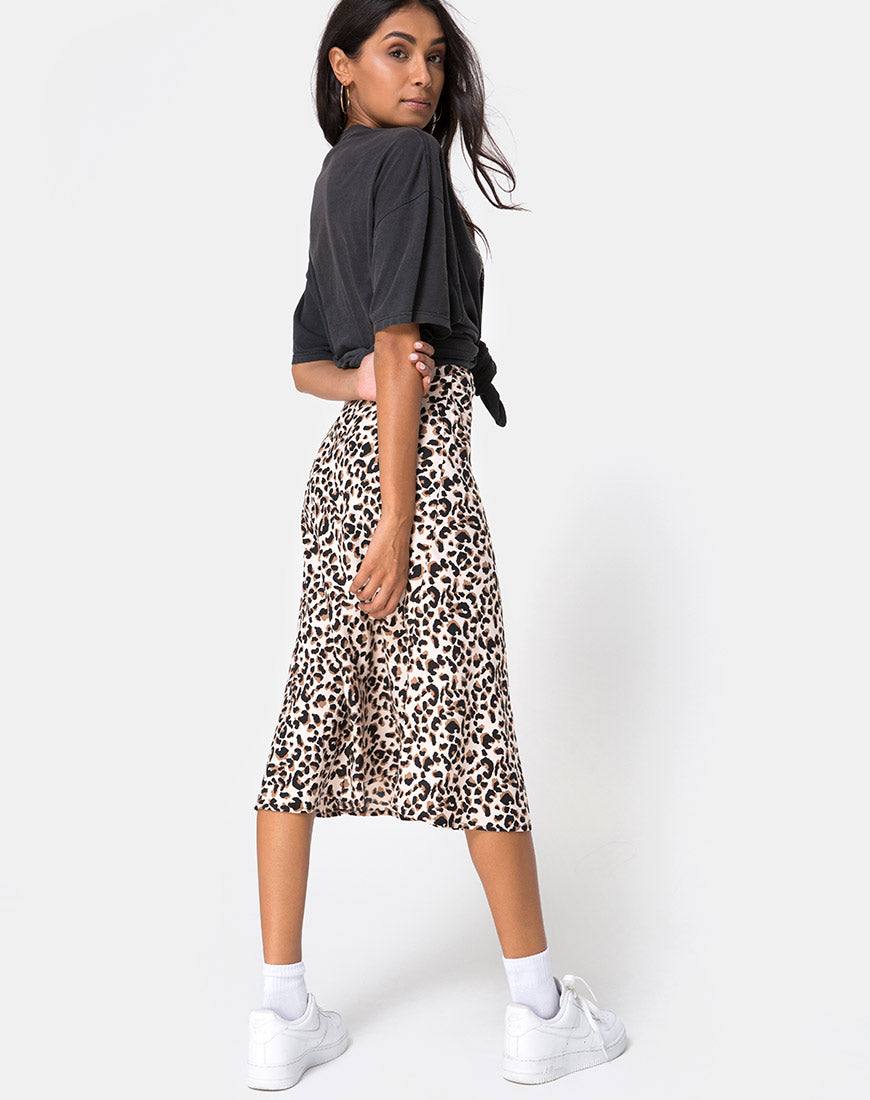 Image of Tauri Midi Skirt in Pink Panther