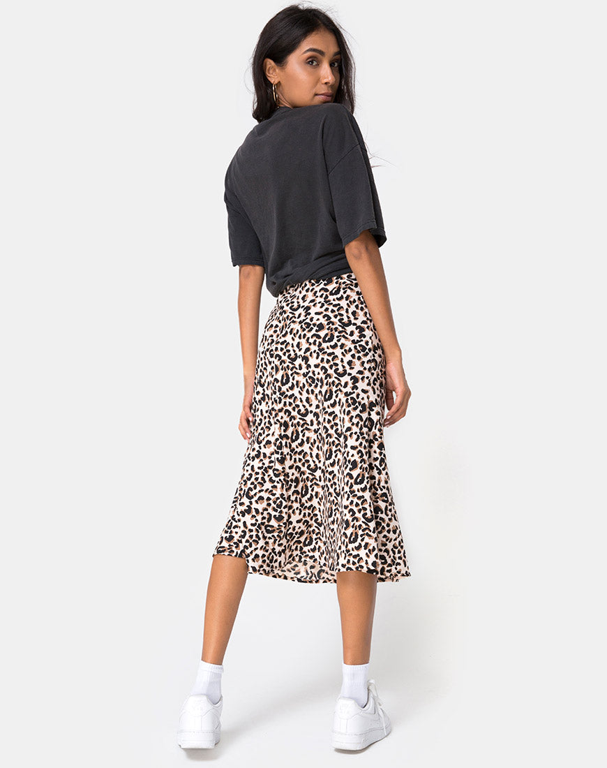 Image of Tauri Midi Skirt in Pink Panther