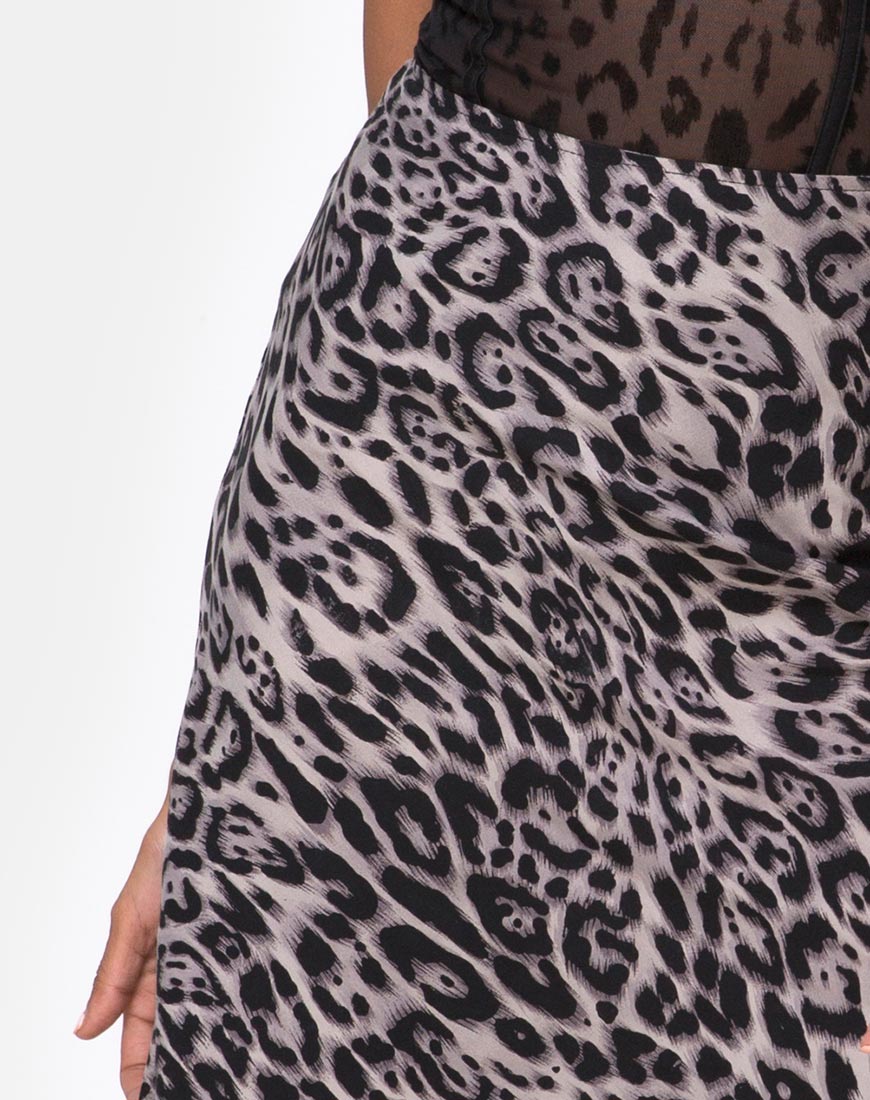 Image of Tauri Midi Skirt in Leopard Grey