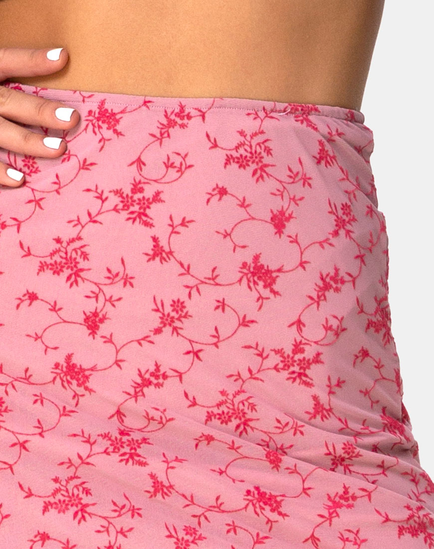 Image of Taura Skirt in Love Bloom Pink Flock