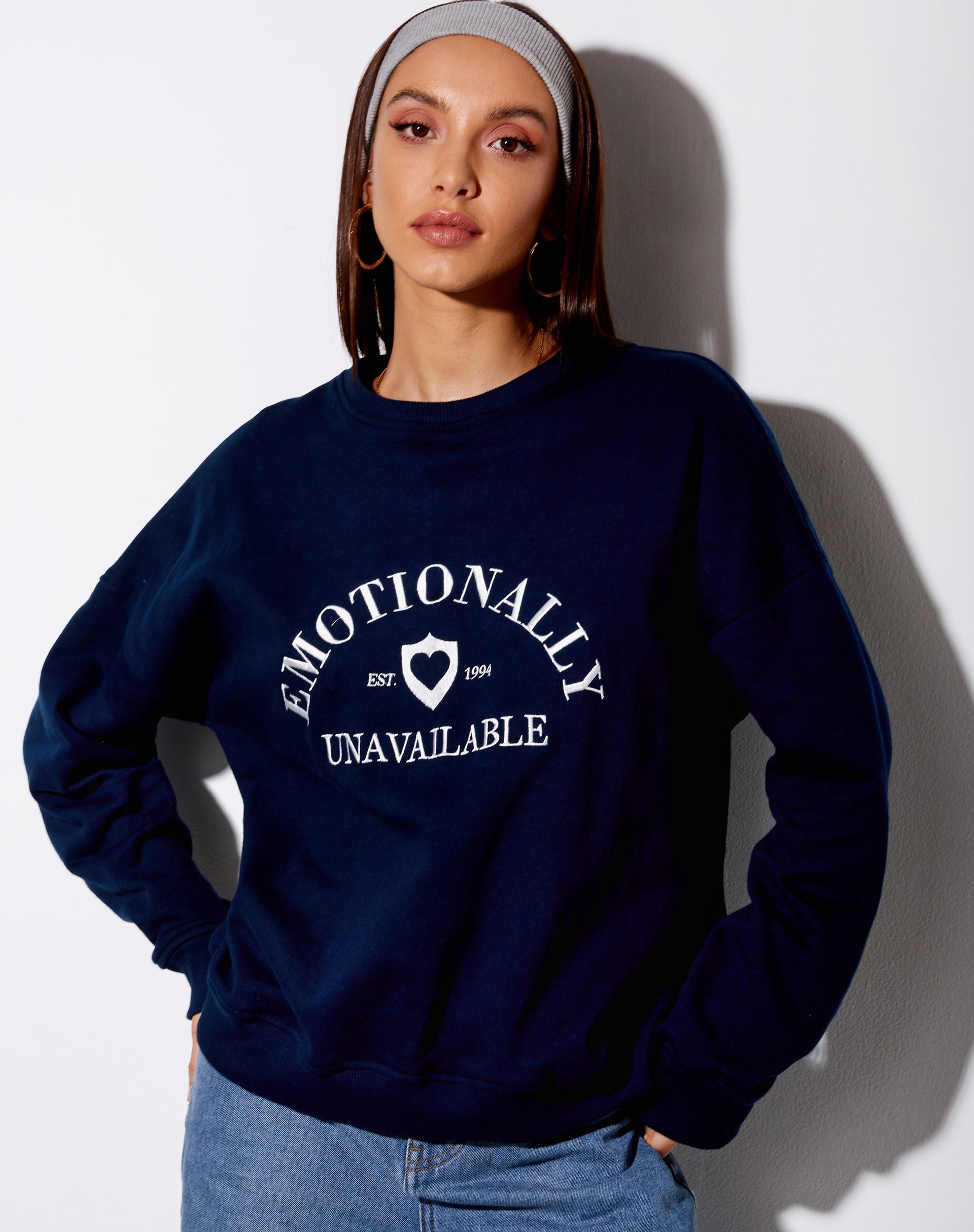 Image of Ted Sweatshirt in Navy Emotionally Unavailable