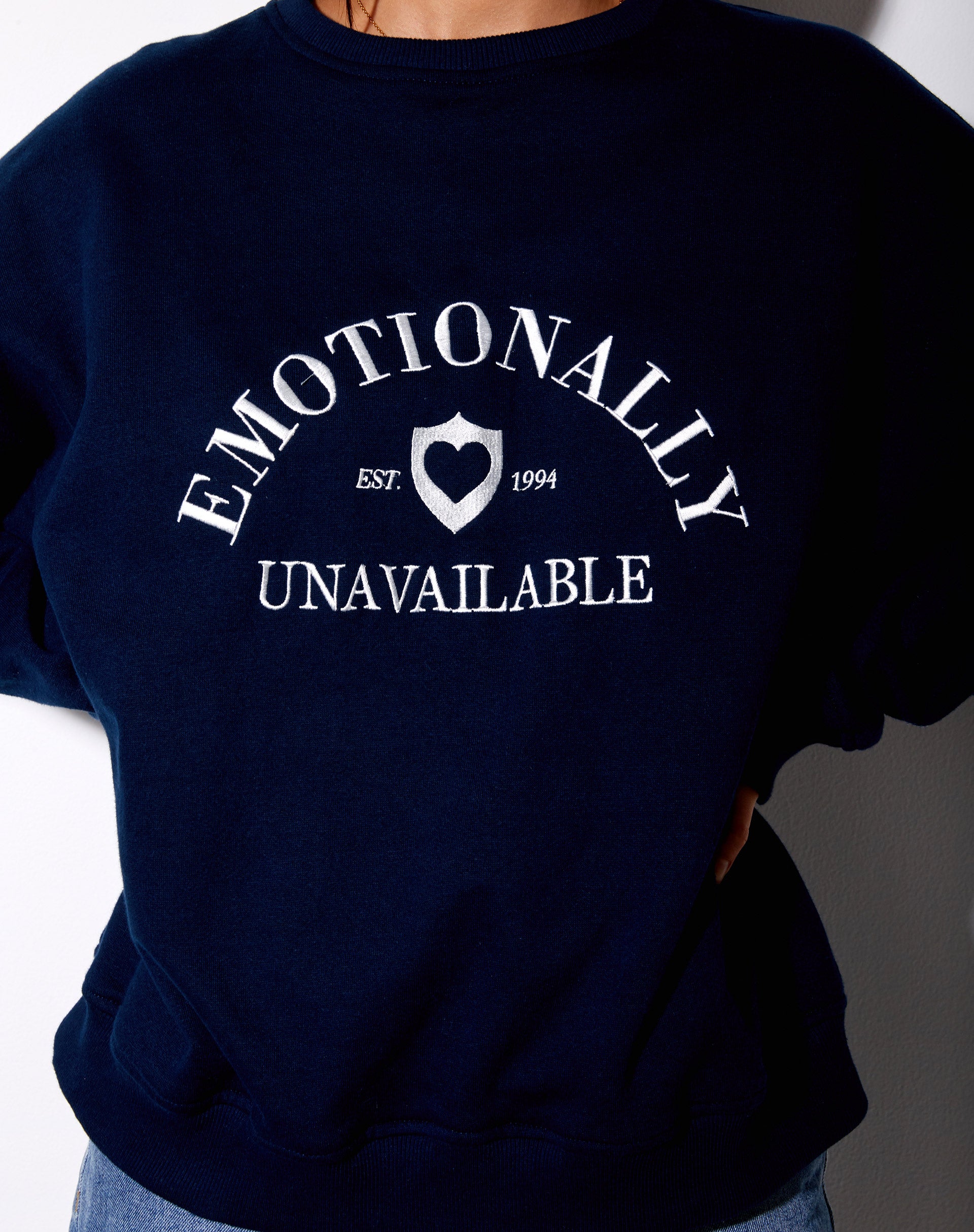 Image of Ted Sweatshirt in Navy Emotionally Unavailable
