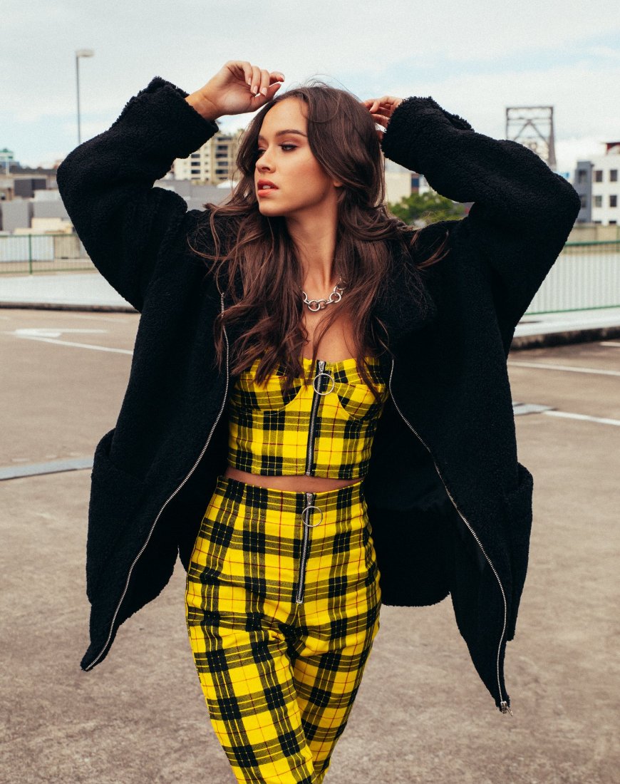 Image of Teddy Bear Wool Coat in Black