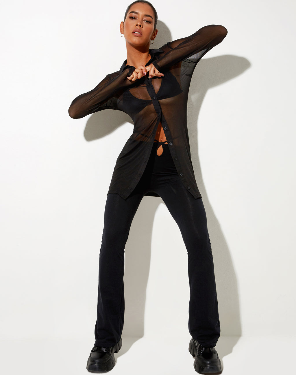 Tere Shirt in Mesh Black