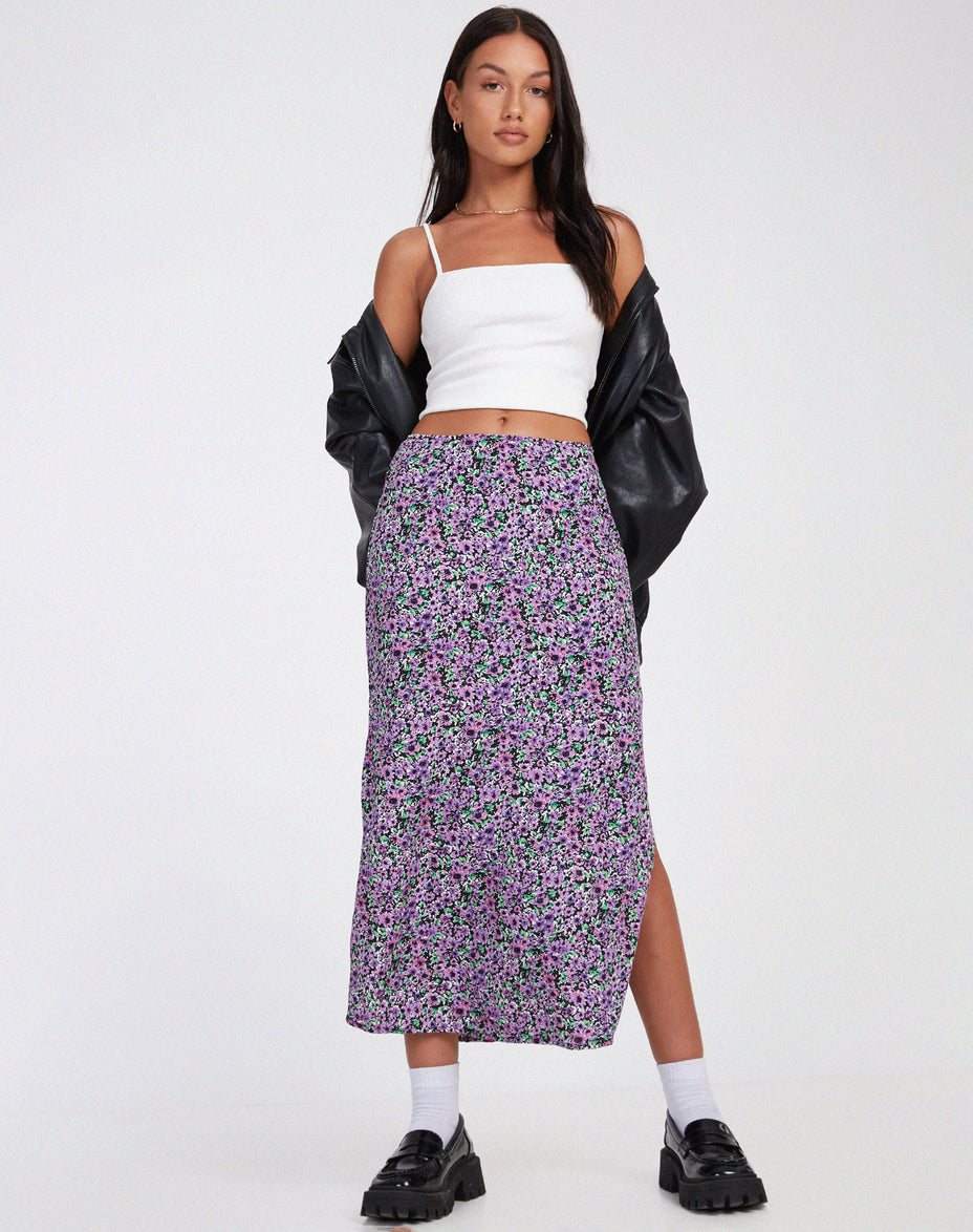 Pink Low Waisted Maxi Skirt | Tulus – motelrocks.com