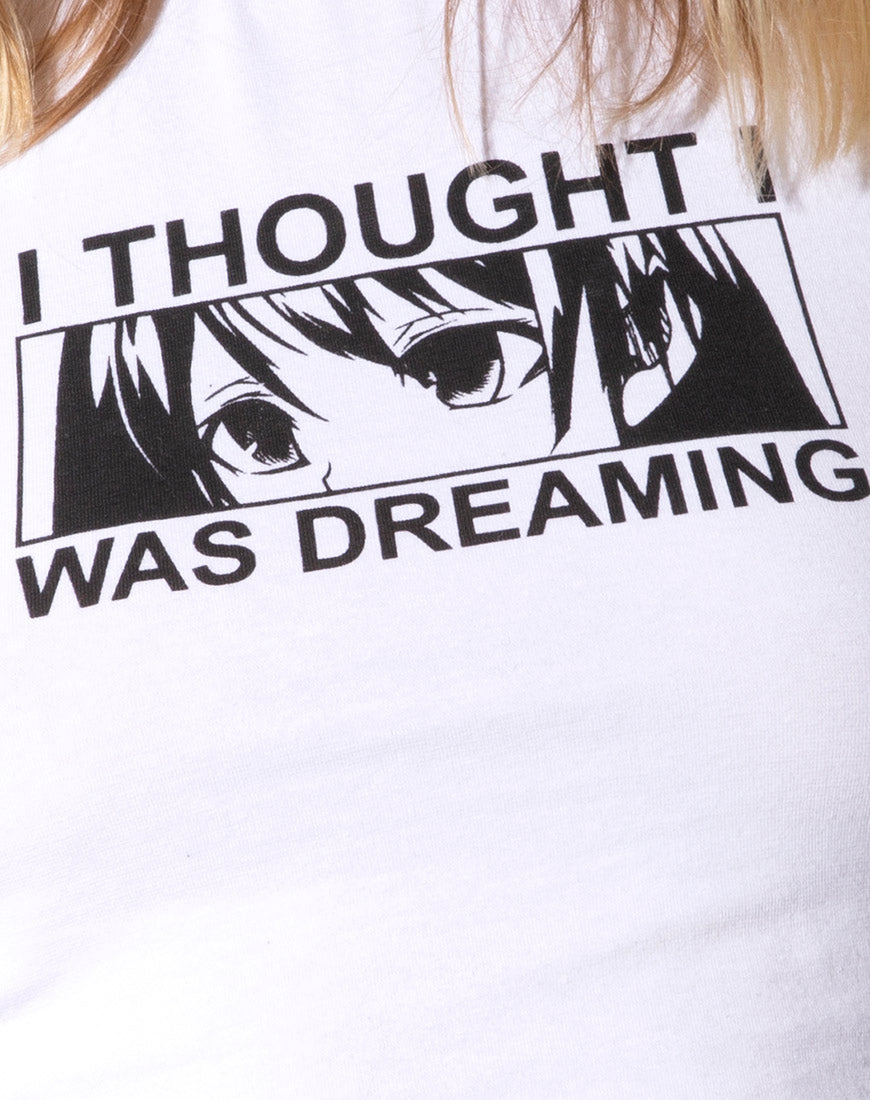 Image of Tindy Crop Top in White “I Thought I Was Dreaming”