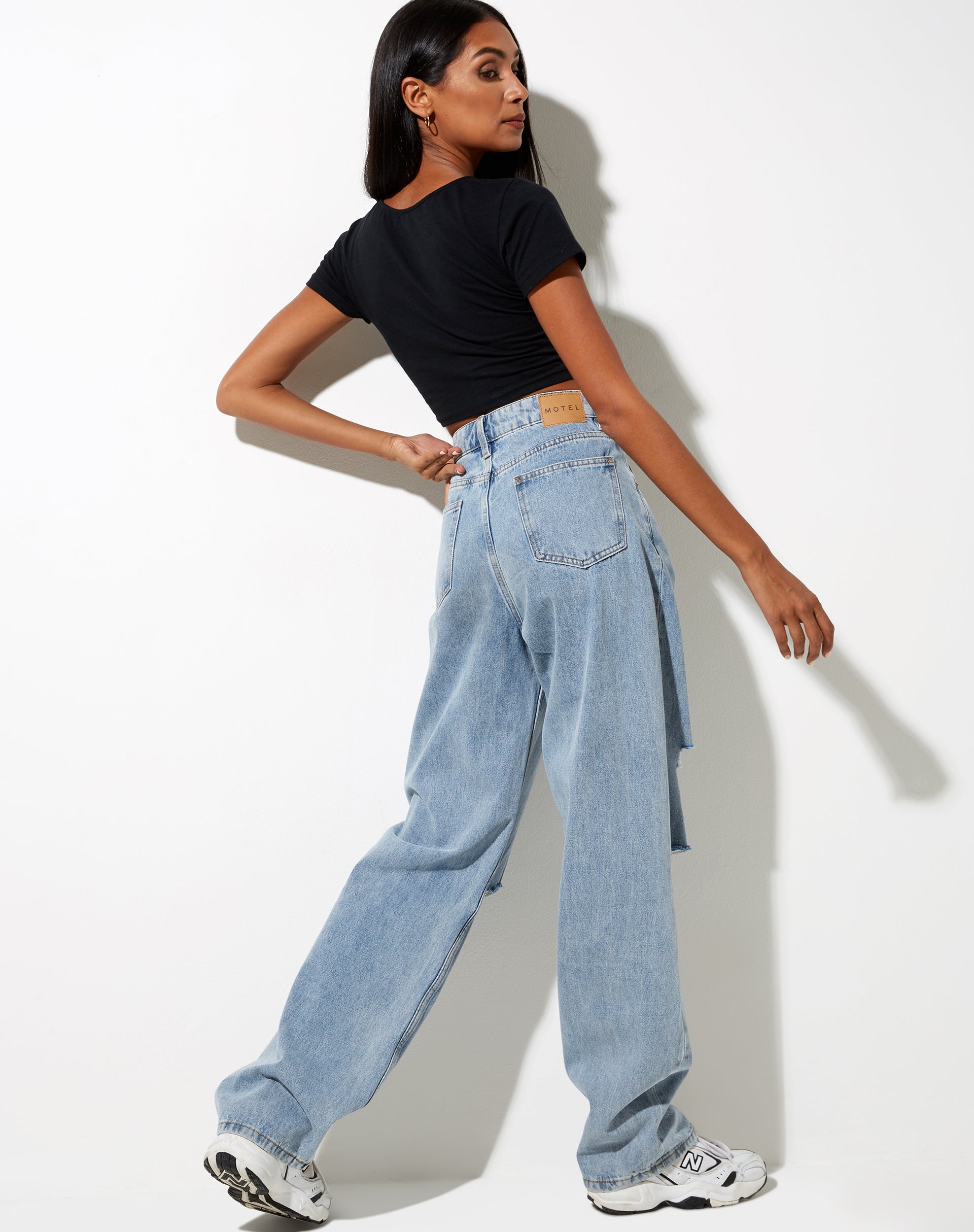 Image of Tindy Crop in Black with Red Mushroom Embro