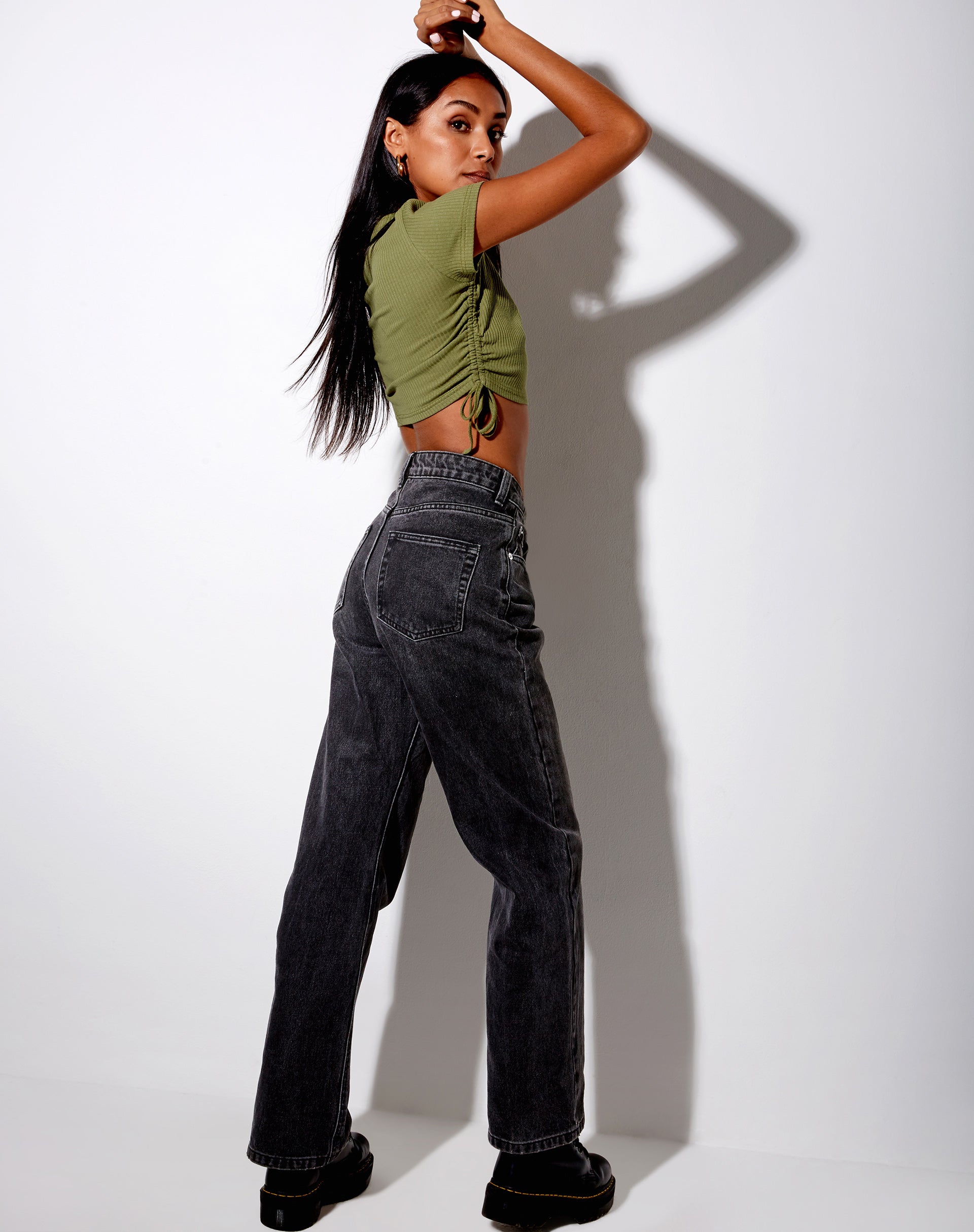 Image of Tiner Crop Top in Rib Olive