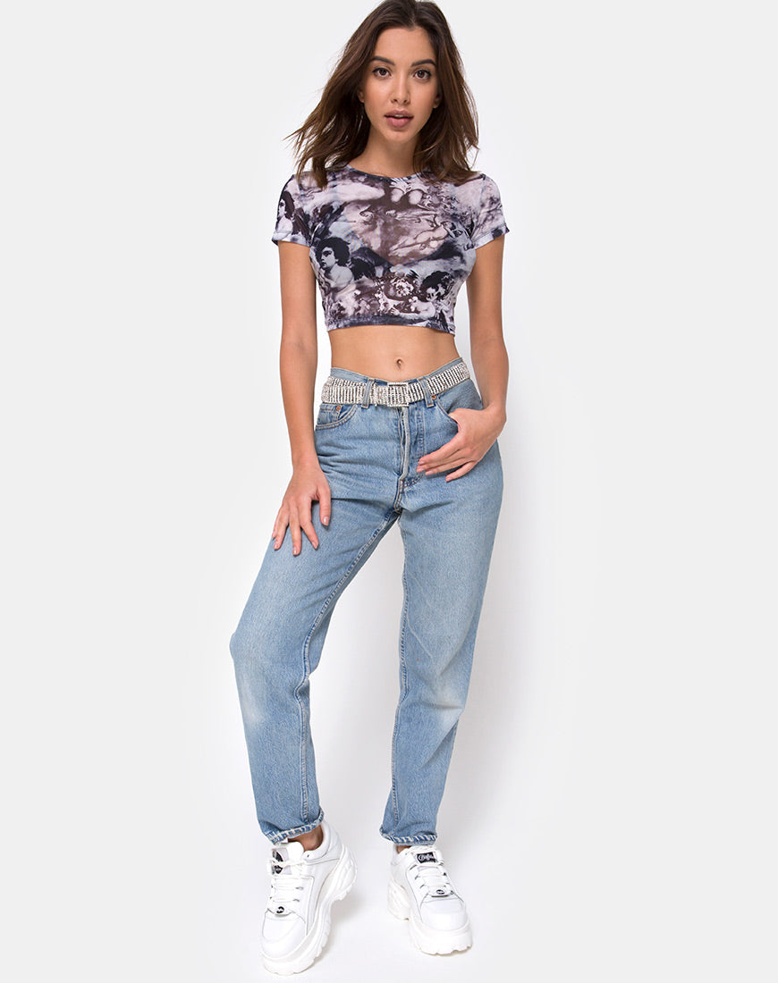 Image of Tiney Crop Top in Cherub Mesh