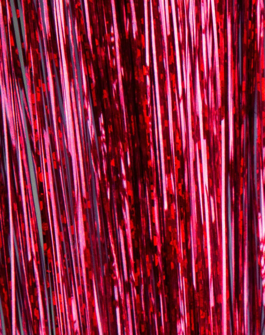 Red Tinsel Hair Extension by Shrine