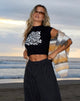 Image of Tinsi Crop Top in Wrapped Gothic Black and White