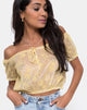 Image of Eva Crop Top in Pastel Lace Lemon