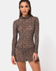 Image of Torin Bodycon Dress in Tiger Net Tan