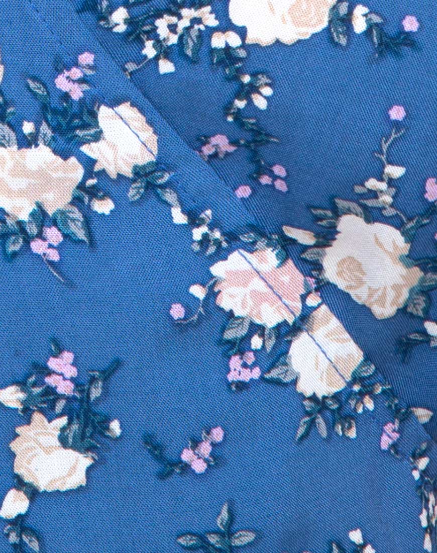 Trasti Midi Dress in Soheila Floral Blue – motelrocks.com