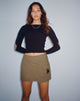 image of Trin Low Waisted Mini Skirt in Military Khaki