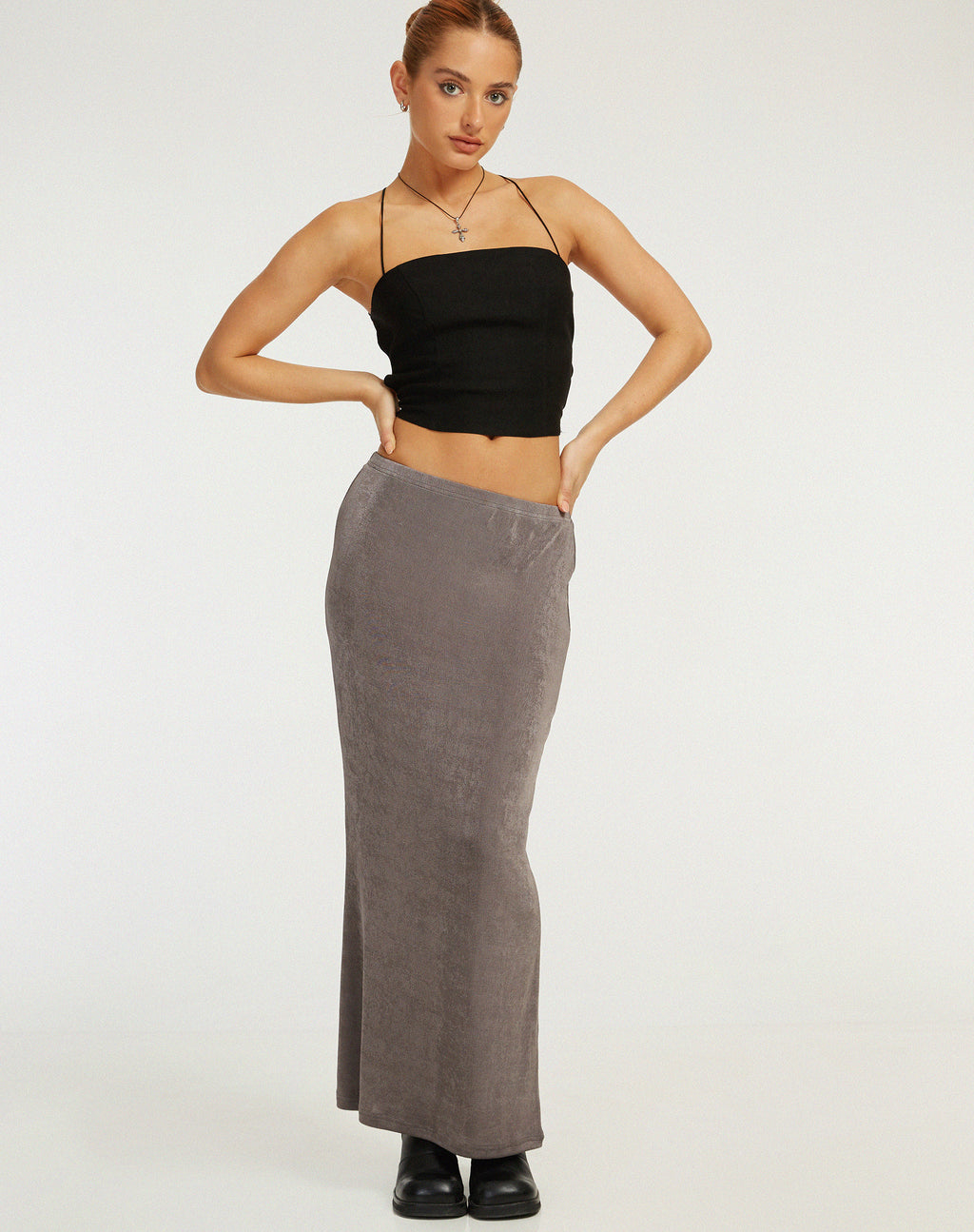 Tulus Maxi Skirt in Charcoal
