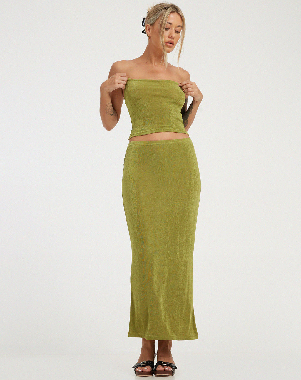 Tulus Maxi Skirt in Lime