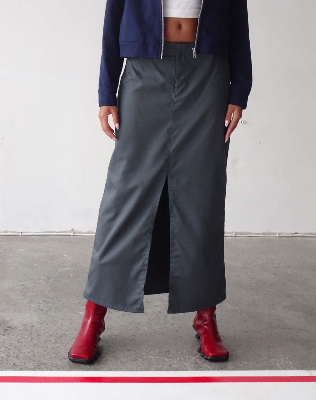 Haisley Maxi Cargo Skirt in Dark Grey