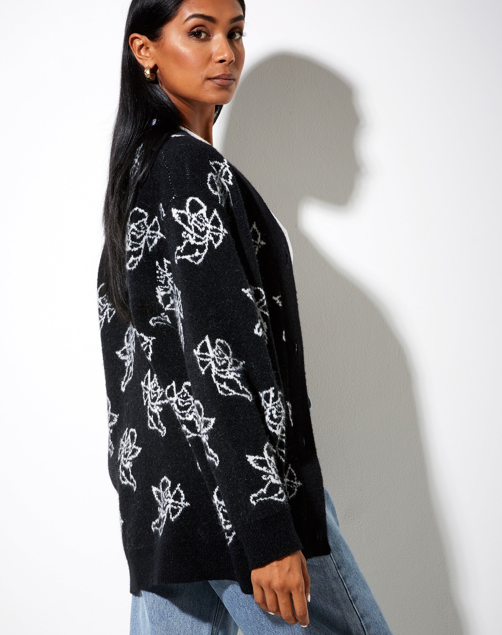 Image of Ummi Cardigan in Cherub Black and White