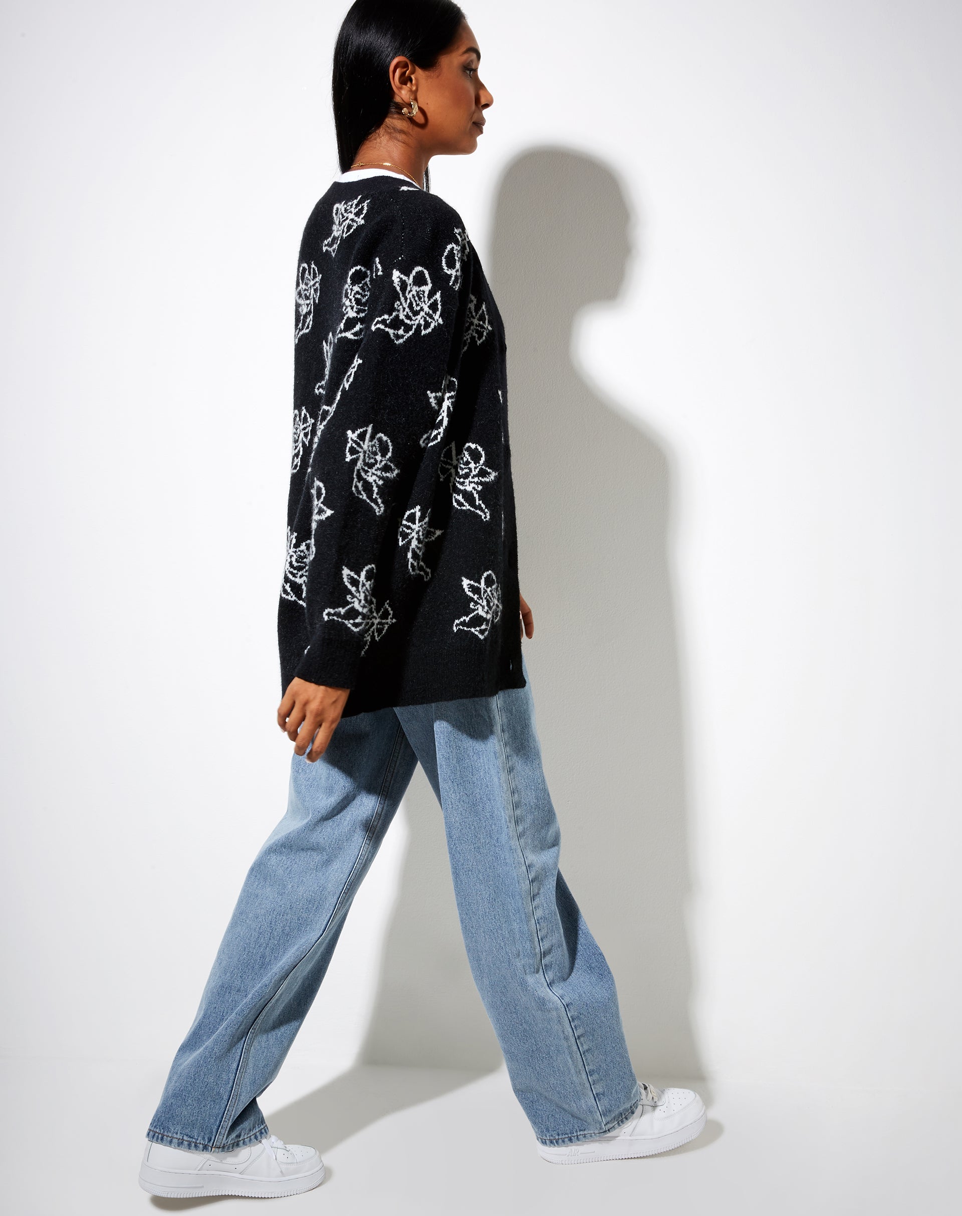 Image of Ummi Cardigan in Cherub Black and White