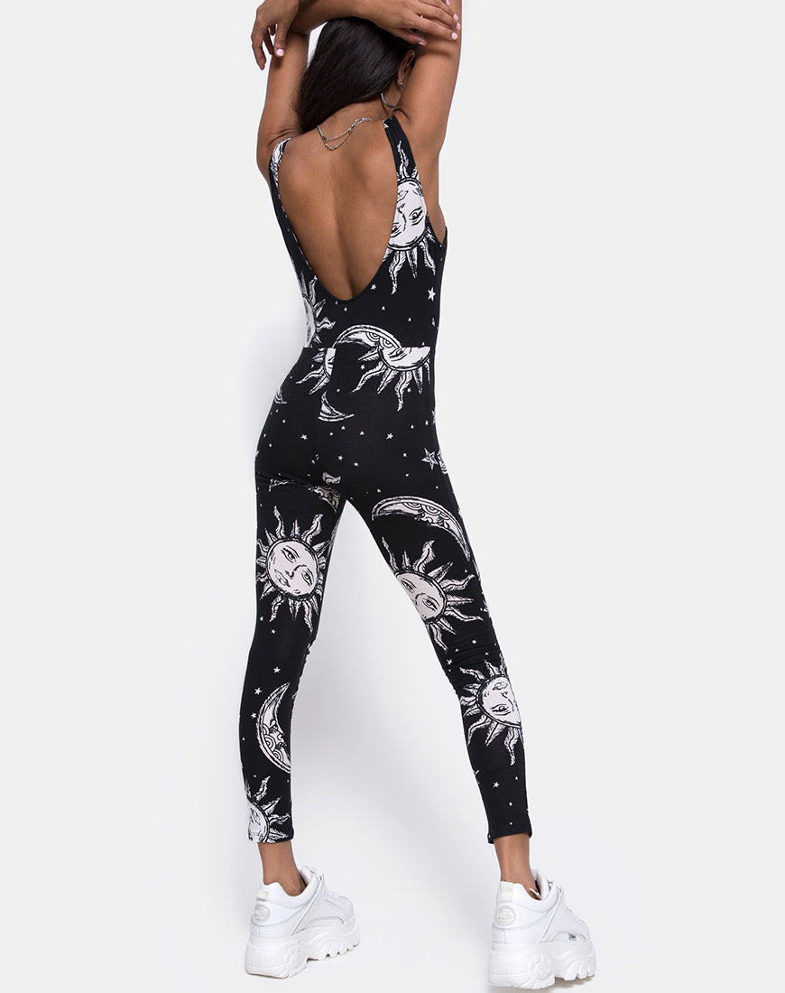 Image of Unitard in Oversize Sun Moon and Stars
