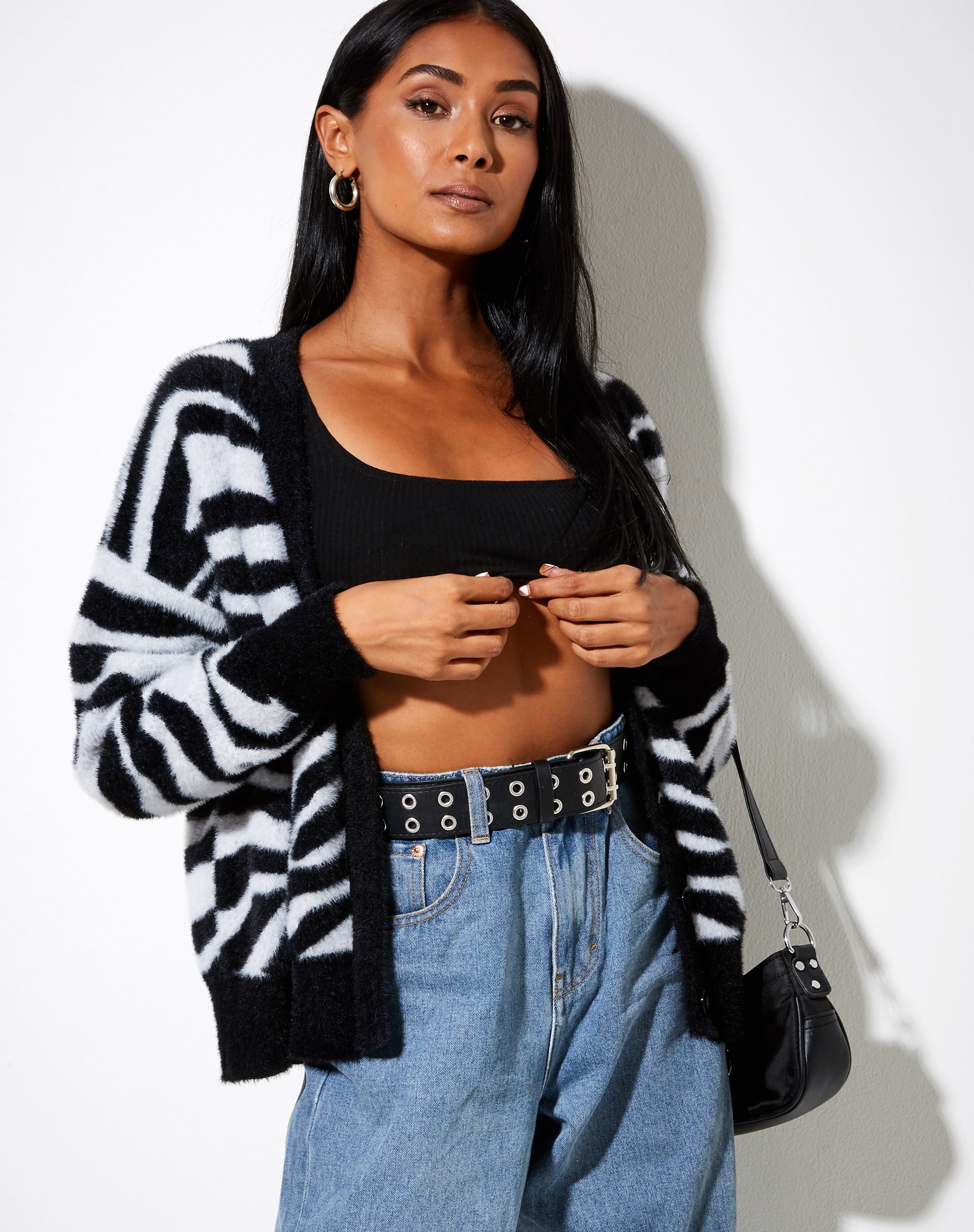 Zebra Print Knit Cardigan | Uriela – motelrocks.com