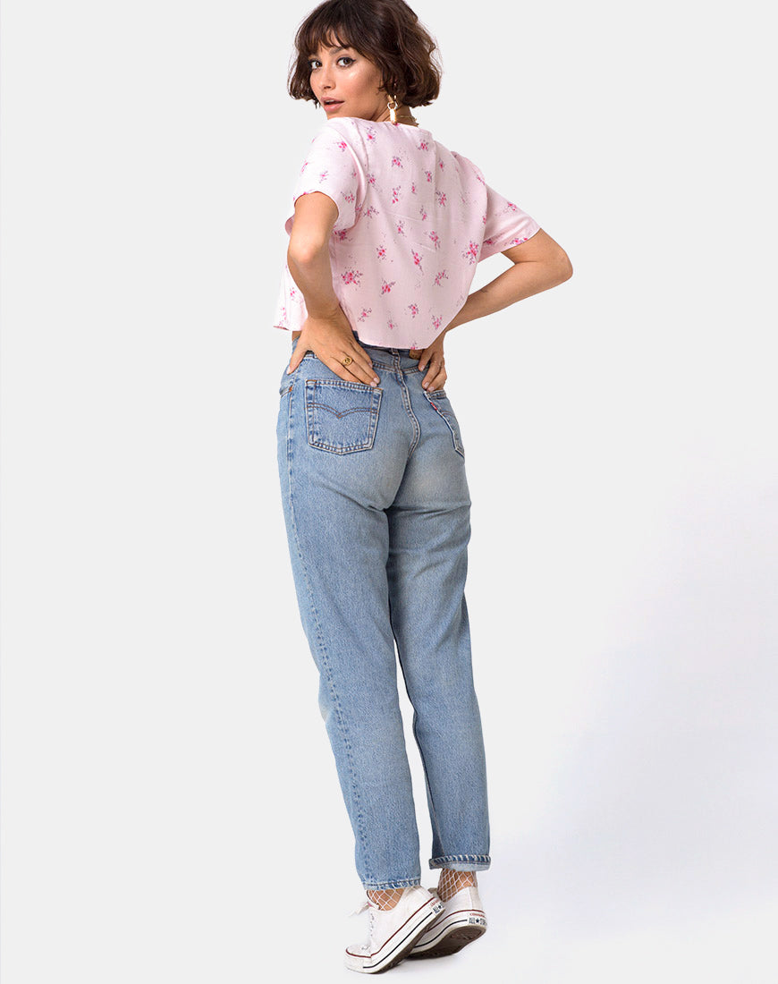 Image of Vacoal Blouse in Forget Me Not Floral Pink
