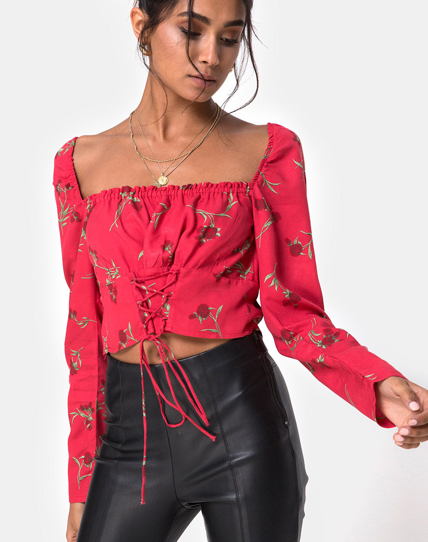 Valena Top in Rouge Rose Pink