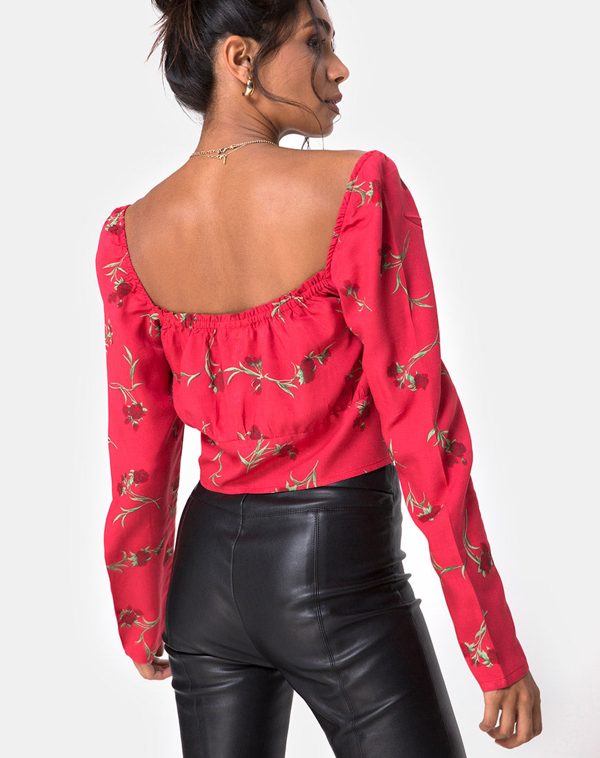 Valena Top in Rouge Rose Pink