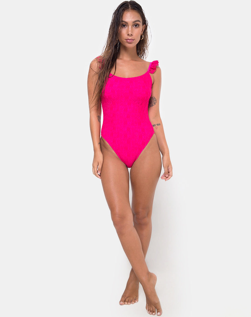Image of Valentina Swimsuit in Lace fuschia Pink