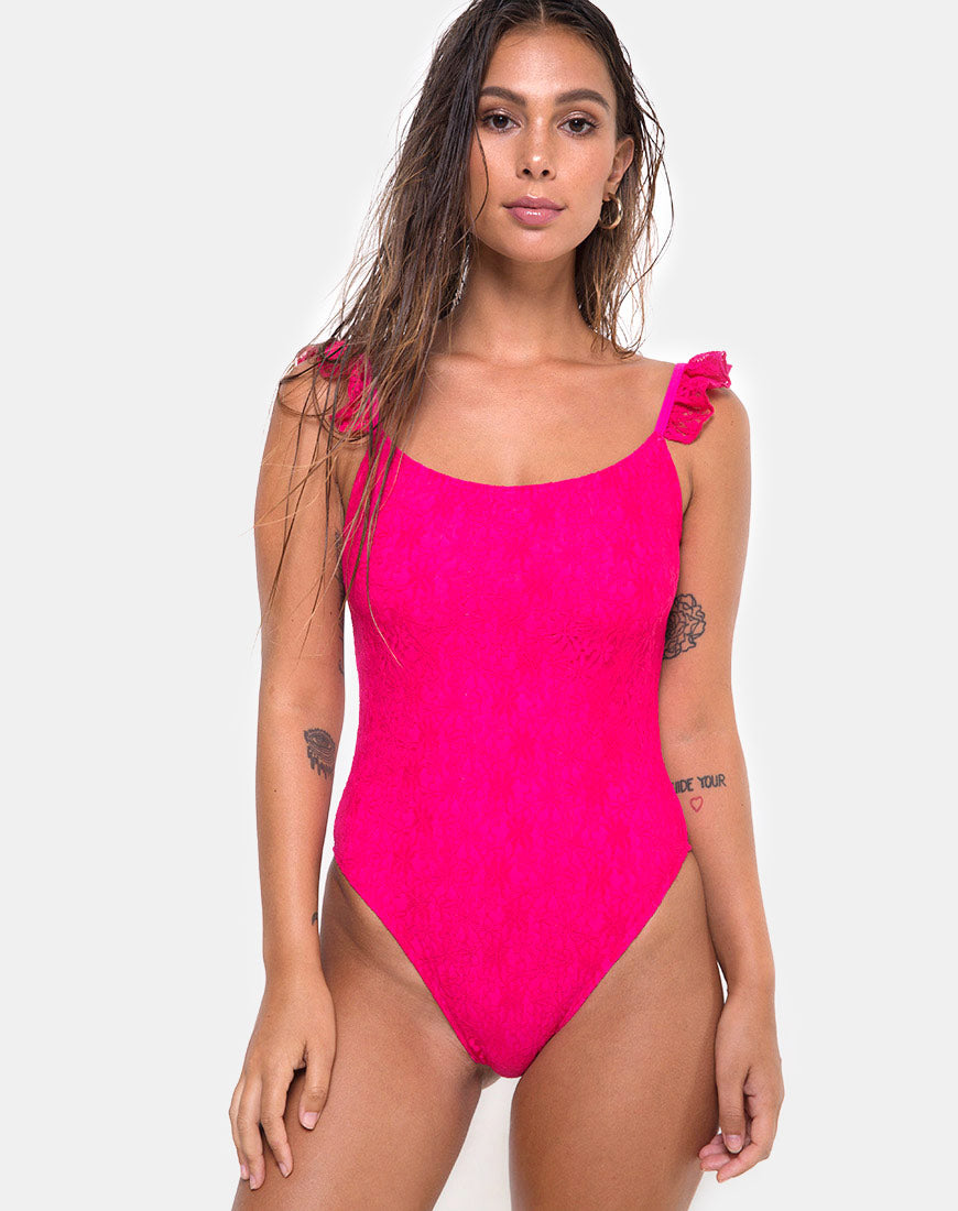Image of Valentina Swimsuit in Lace fuschia Pink