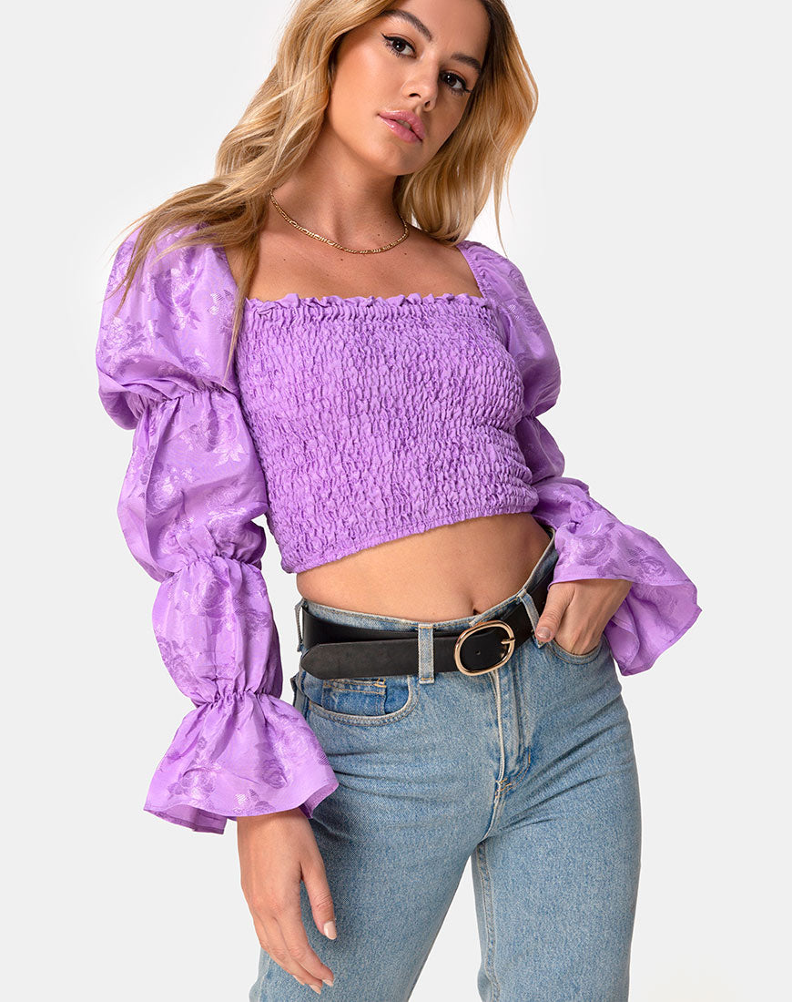 Image of Velina Top in Satin Rose Lilac