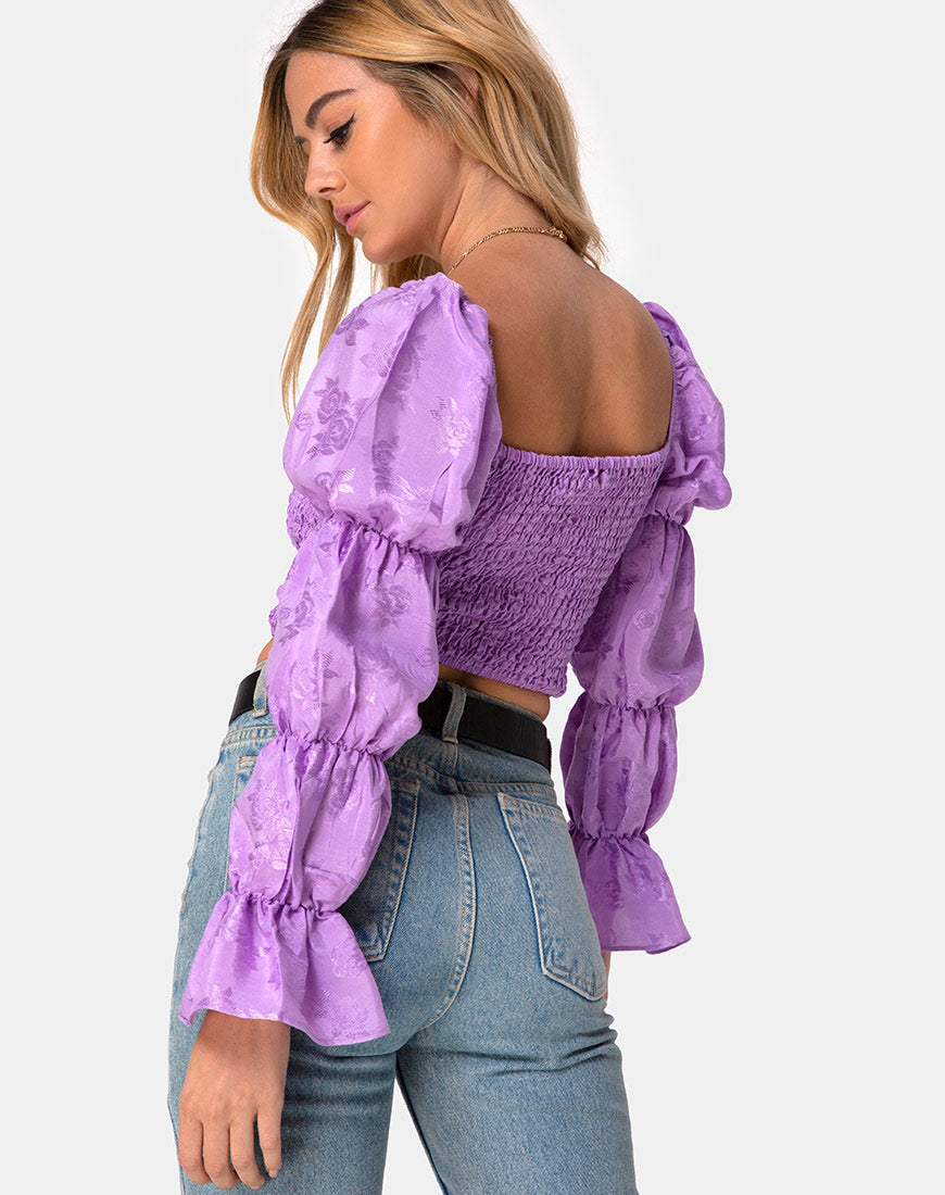 Image of Velina Top in Satin Rose Lilac