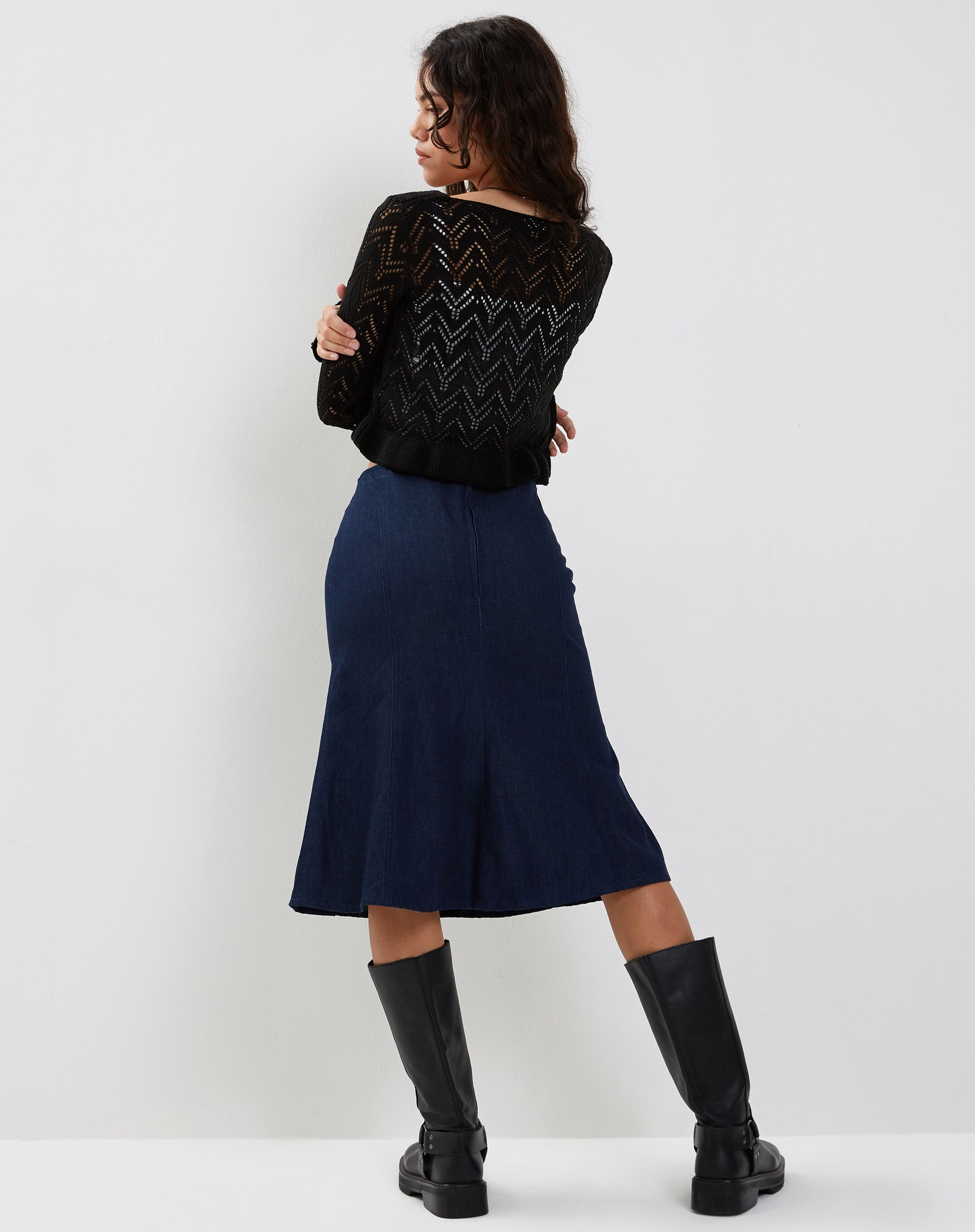 Image of Vella Cardigan in Knitted Black
